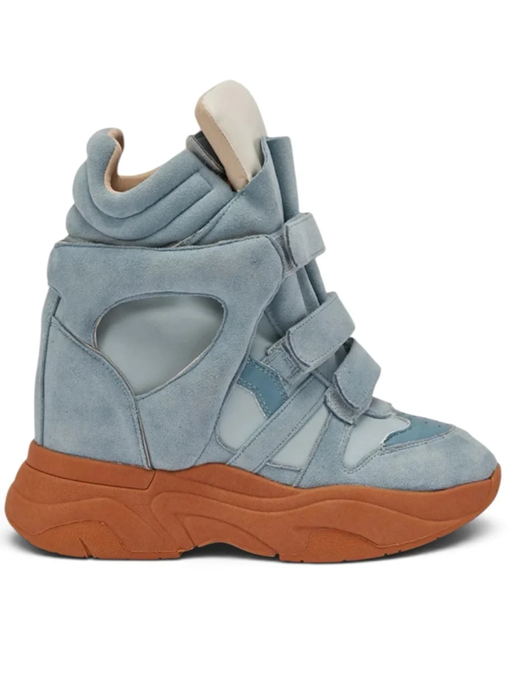 MARANTO BLUE WEDGE FAUX SUEDE SNEAKER